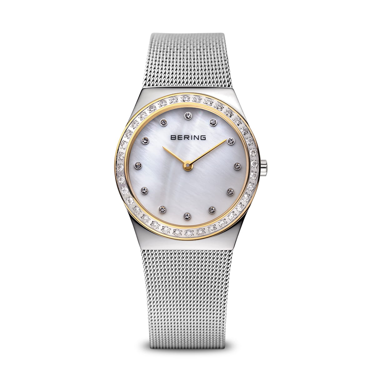 Bering 12430-010 watch for women with a grey dial and stainless steel strap.