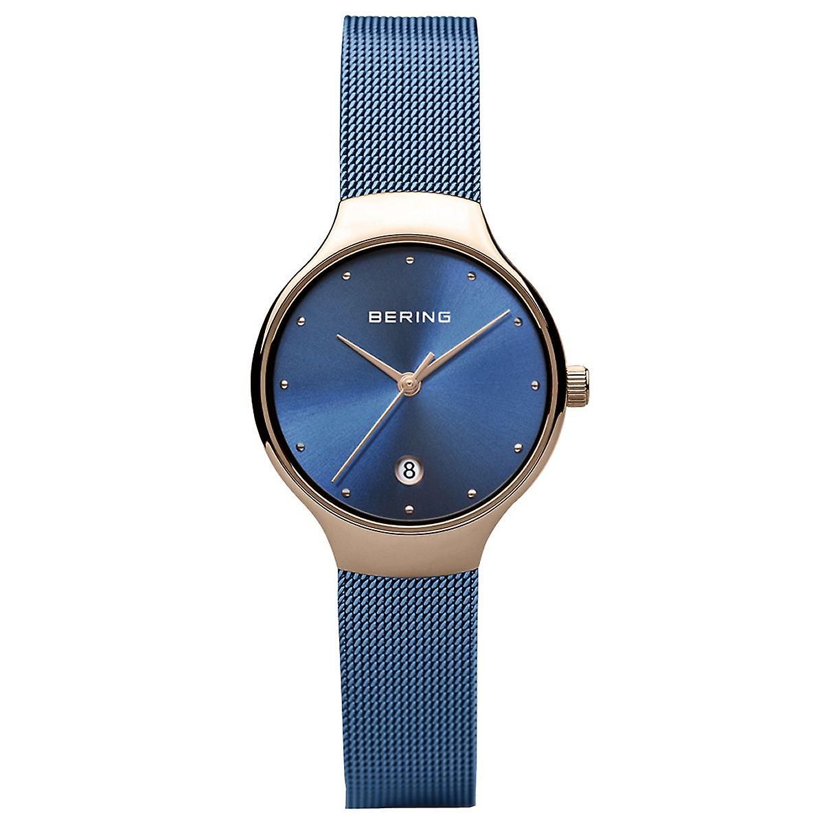 Bering 13326-368 watch for women with a blue dial and stainless steel strap.