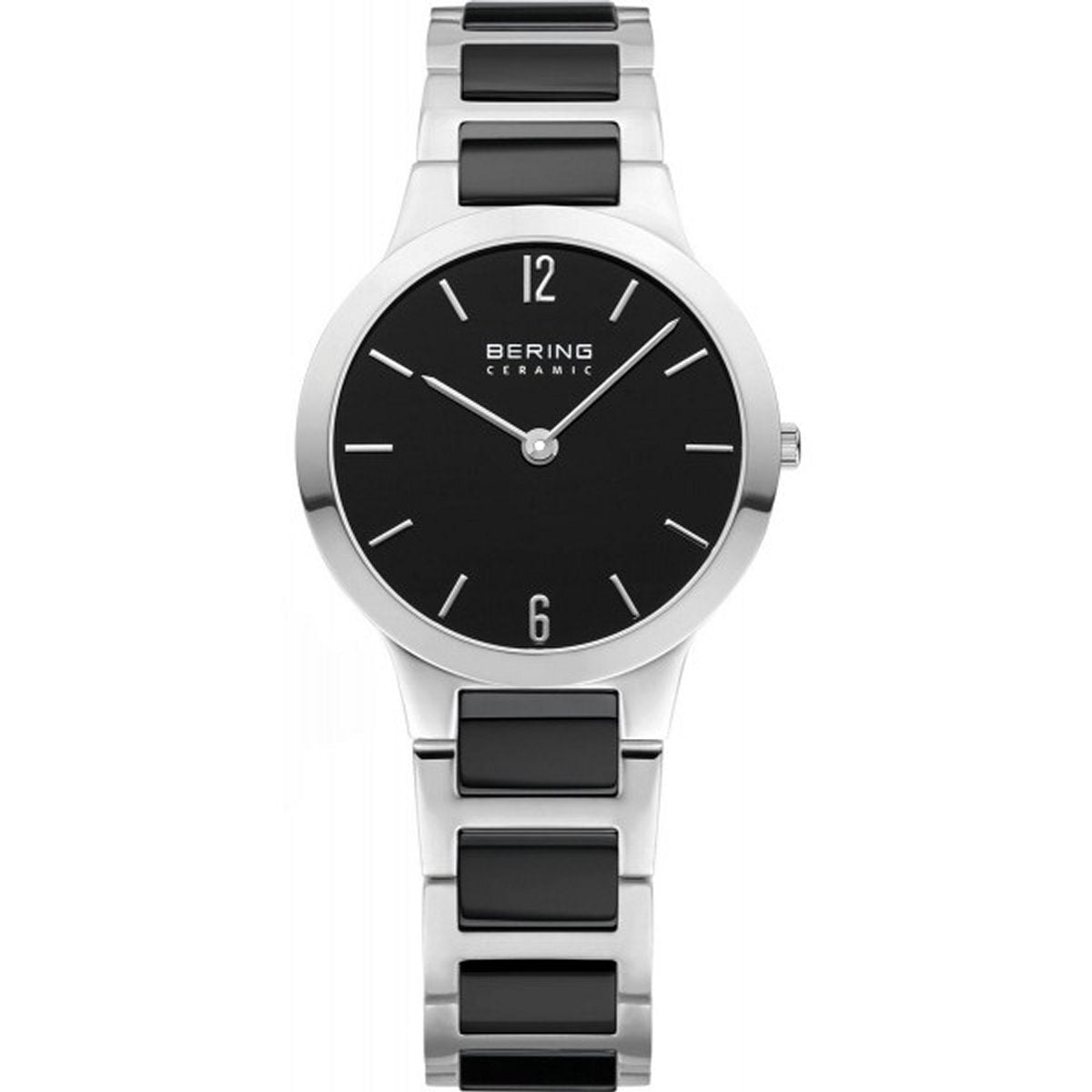 Bering 30329-742 watch for women with a black dial and ceramics strap.