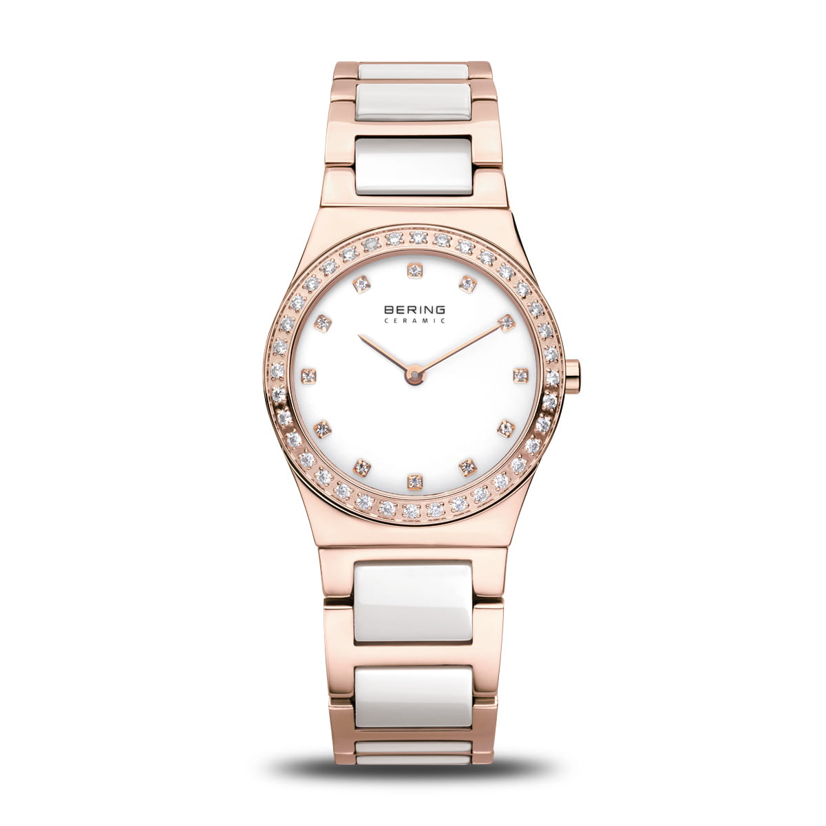 Bering 32430-761 watch for women with a white dial and ceramics strap.