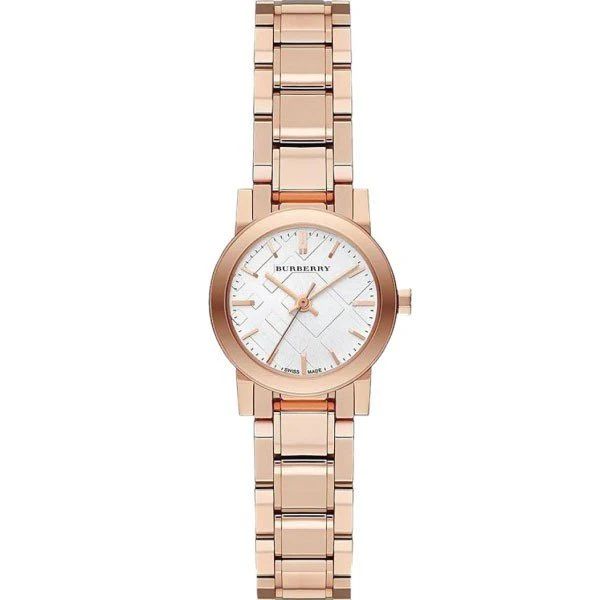 Burberry BU9204 watch for women with a white dial and stainless steel strap.