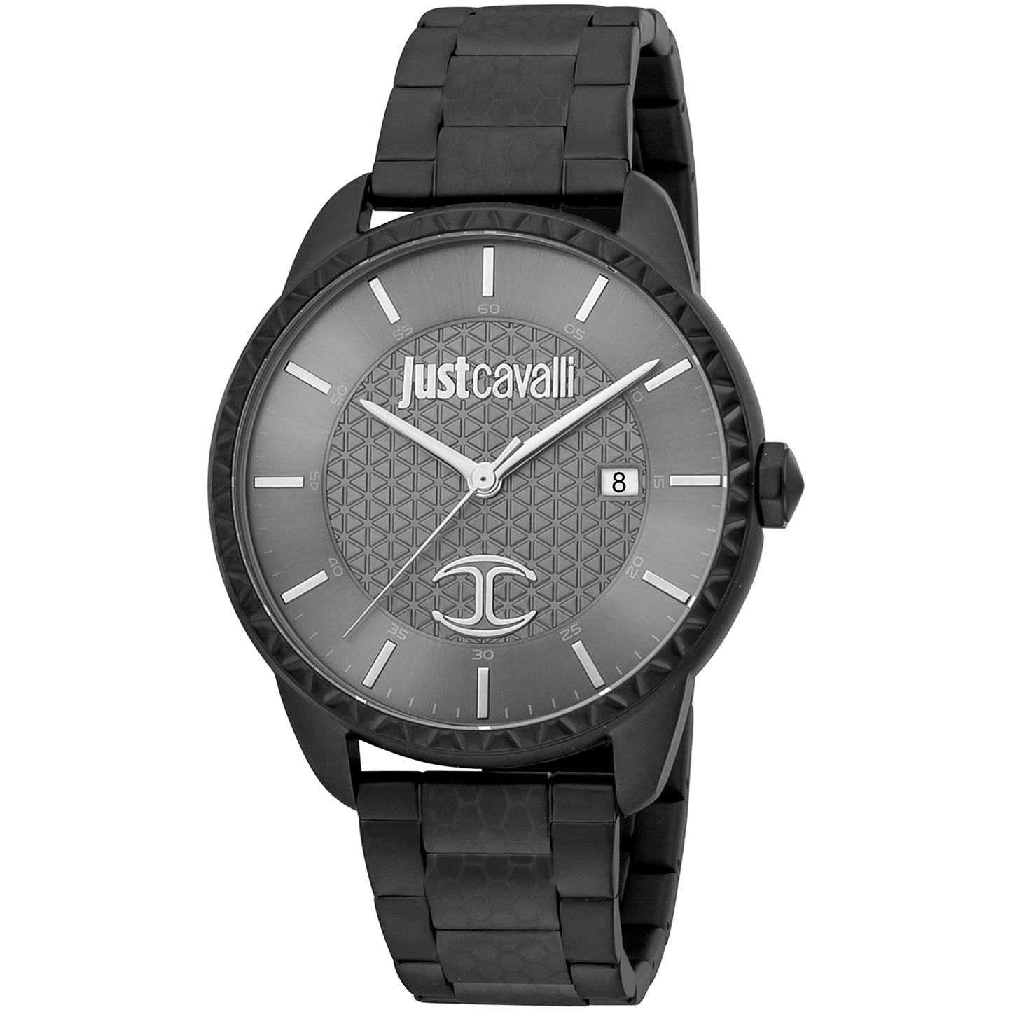 Just Cavalli JC1G176M0065 watch for man with a grey dial and stainless steel strap.