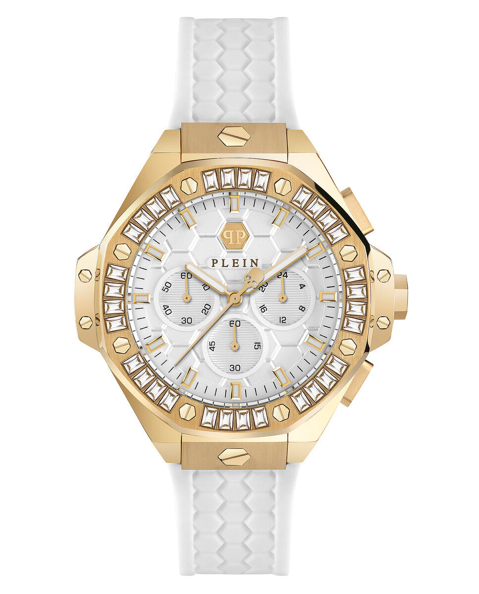 Philipp Plein PWPSA0624 watch for man with a white dial and silicone strap.