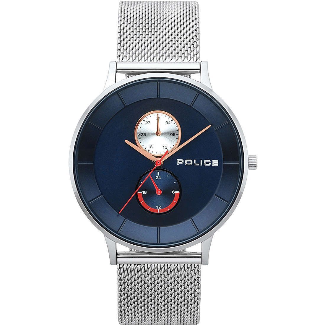 Police R1453293002 watch for man with a blue dial and steel strap.