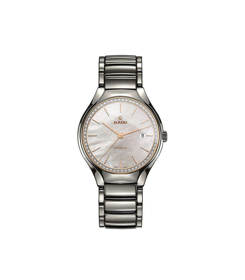 Rado R27057852 watch for man with a white dial and stainless steel strap.