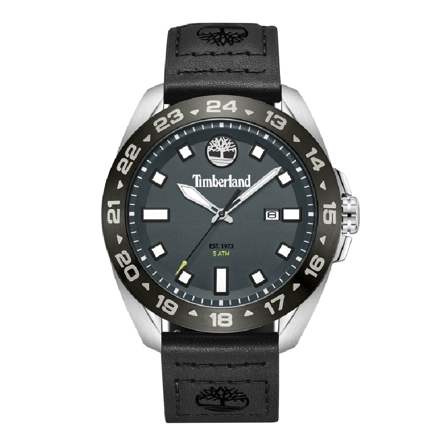 Timberland TDWGB0029402 watch for man with a grey dial and leather strap.