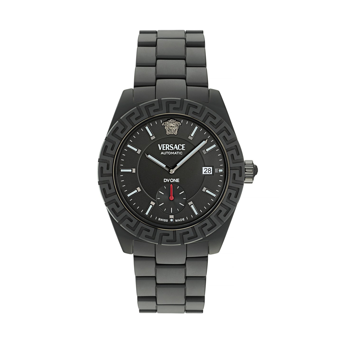 Versace VE7K00123 watch for man with a black dial and ceramics strap.