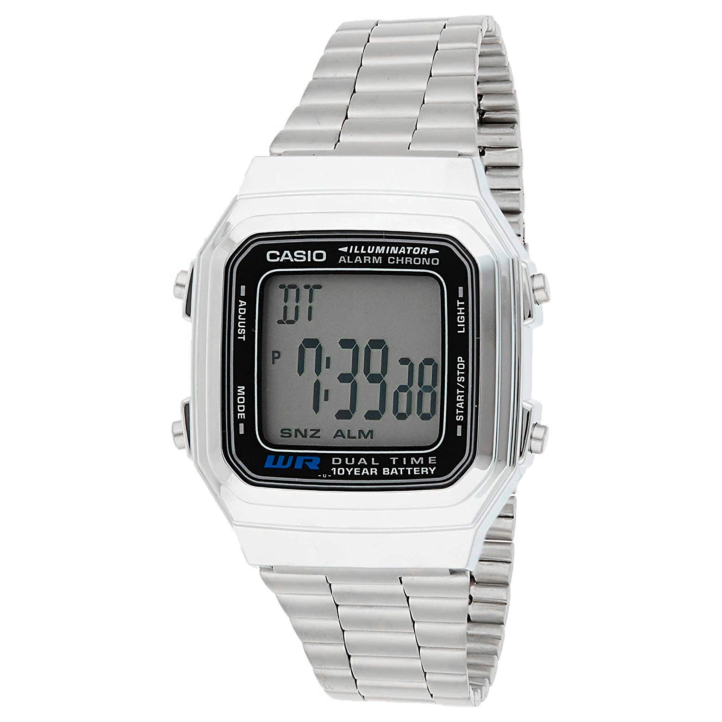 Casio A-178WA-1ACR Unisex Watch 38mm 3 ATM