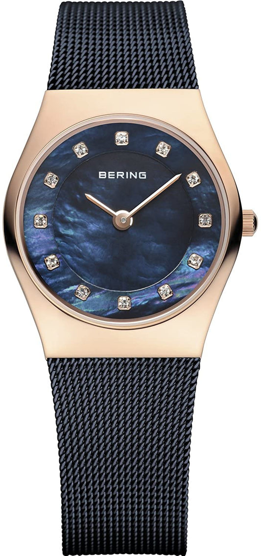 Bering 11927-367 watch for women with a blue dial and steel strap.