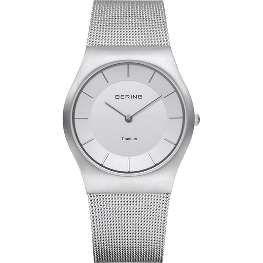 Bering 11935-000 watch for women with a silver dial and steel strap.