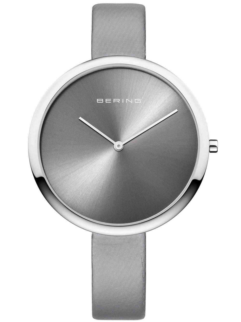 Bering 12240-609 watch for woman with a grey dial and leather strap.