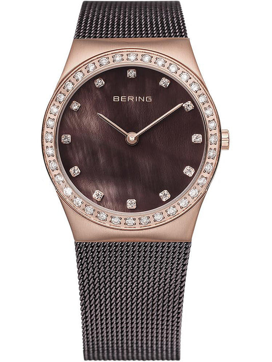 Bering 12426-262 watch for women with a brown dial and stainless steel strap.