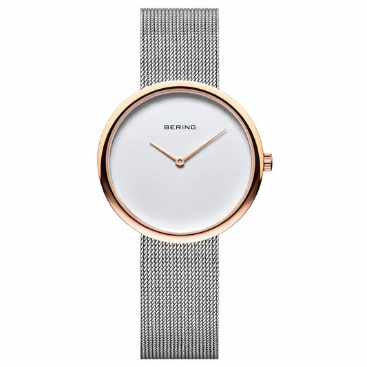 Bering 14333-064 watch for women with a white dial and stainless steel strap.