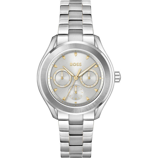Boss 1502747 watch for unisex with a silver dial and stainless steel strap.