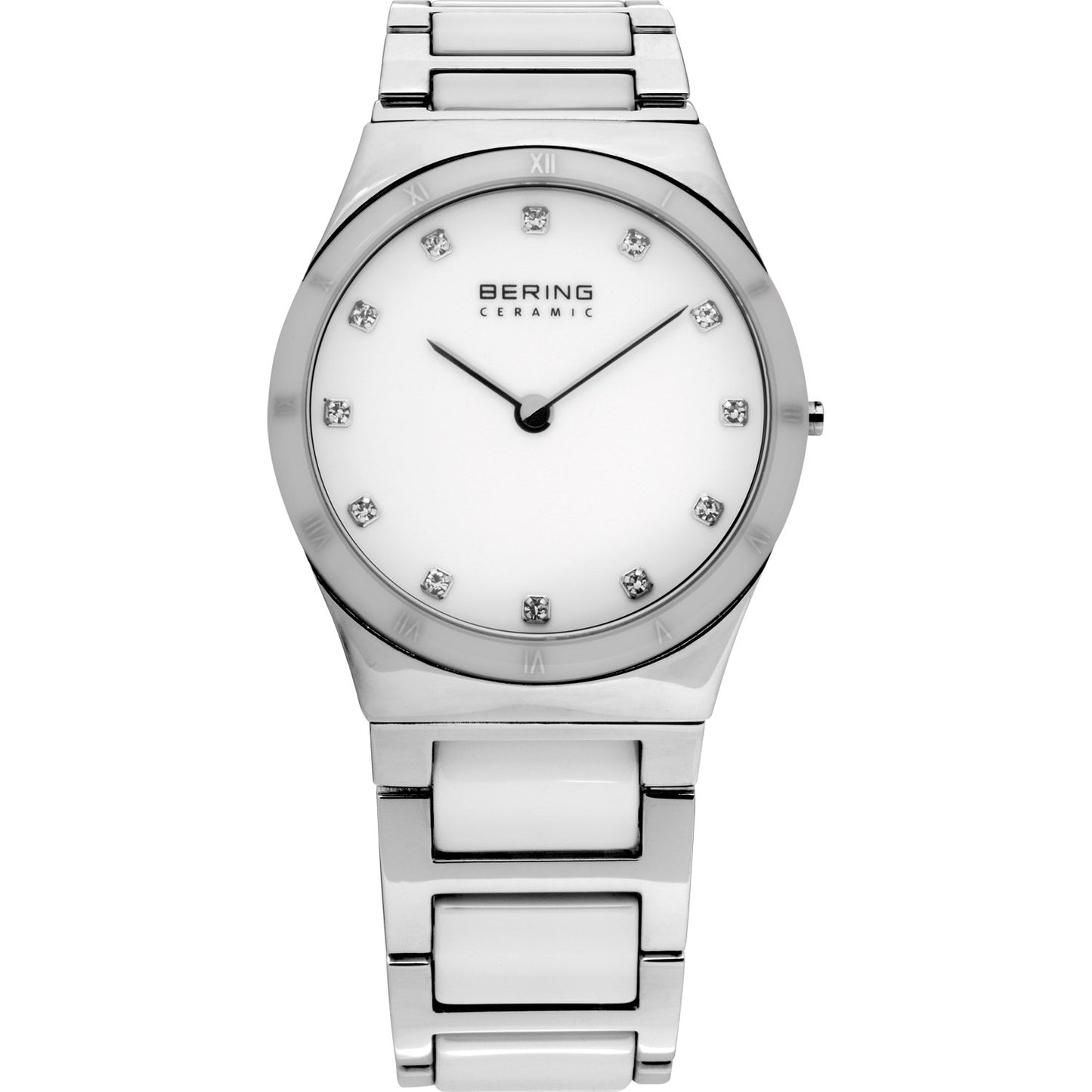Bering 32230-764 watch for women with a white dial and ceramics strap.