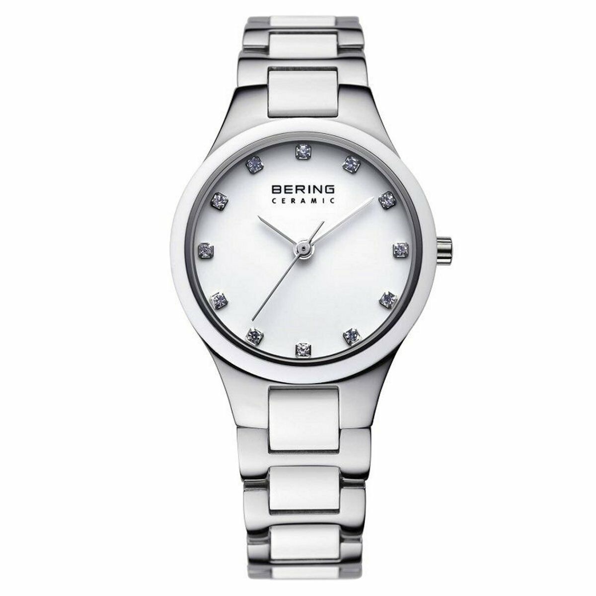 Bering 32327-701 watch for women with a multicolored dial and ceramics strap.