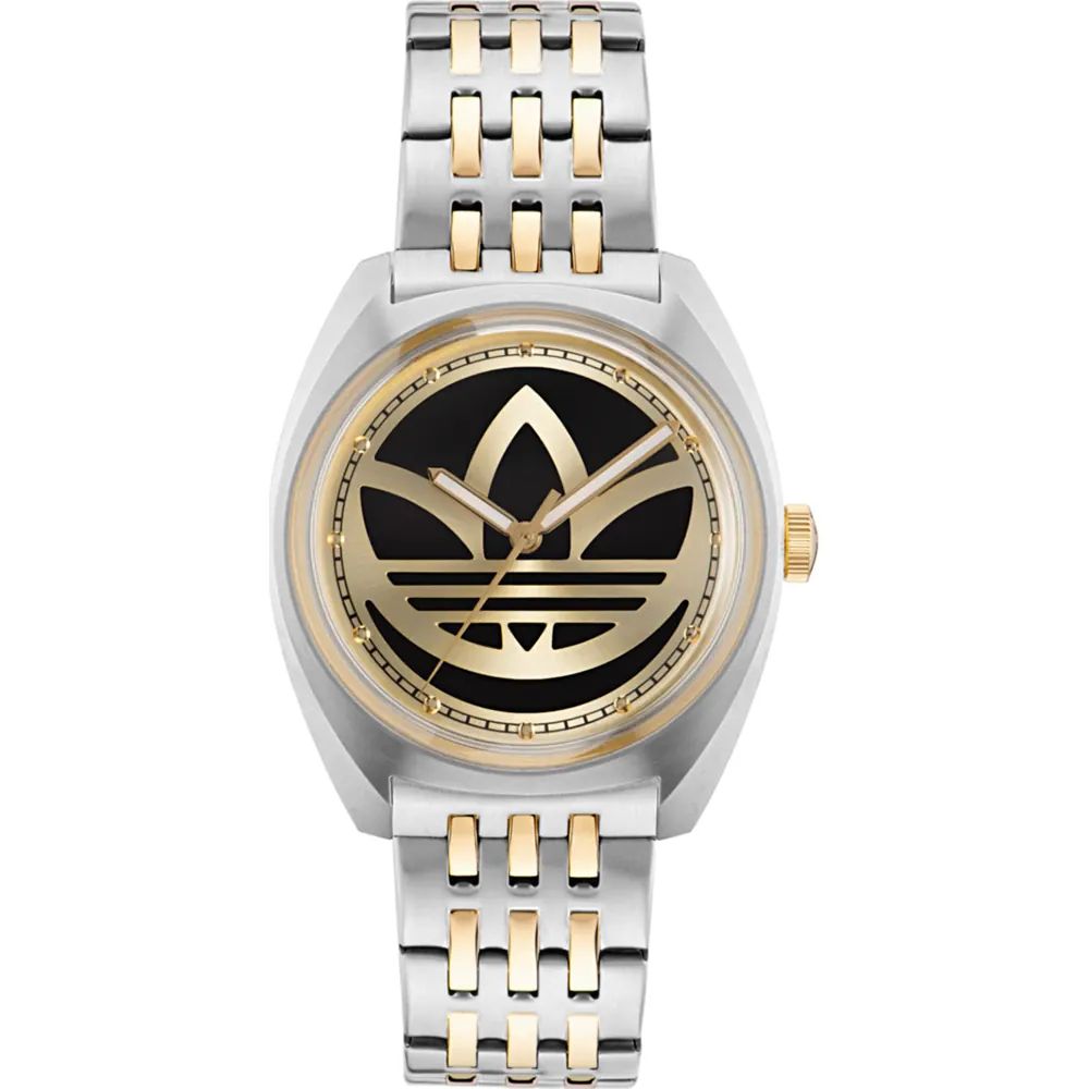 Adidas AOFH23010 watch for women with a black dial and stainless steel strap.