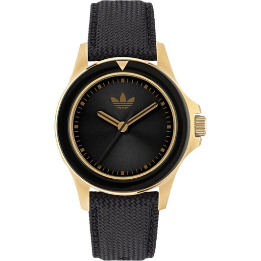 Adidas AOFH23015 watch for unisex with a black dial and silicone strap.