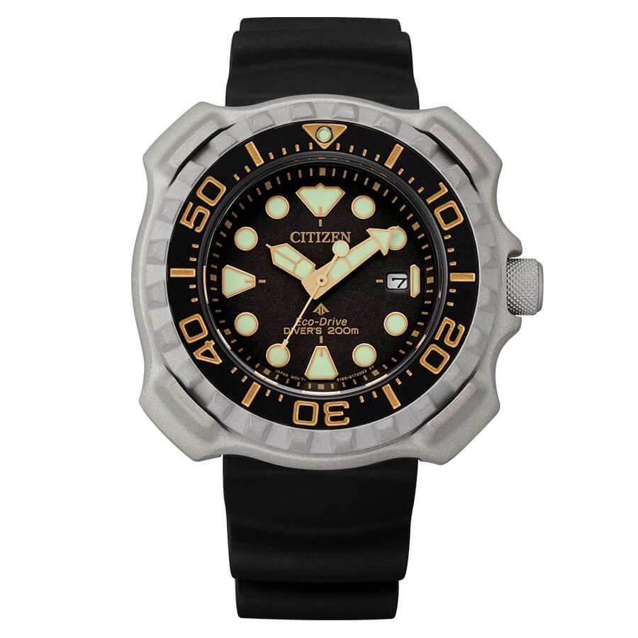 Citizen BN0220-16E watch for man with a black dial and rubber strap.