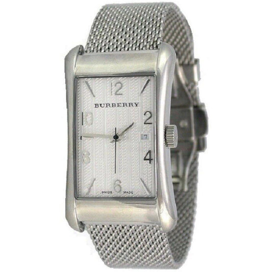 Burberry BU3004 watch for man with a grey dial and stainless steel strap.