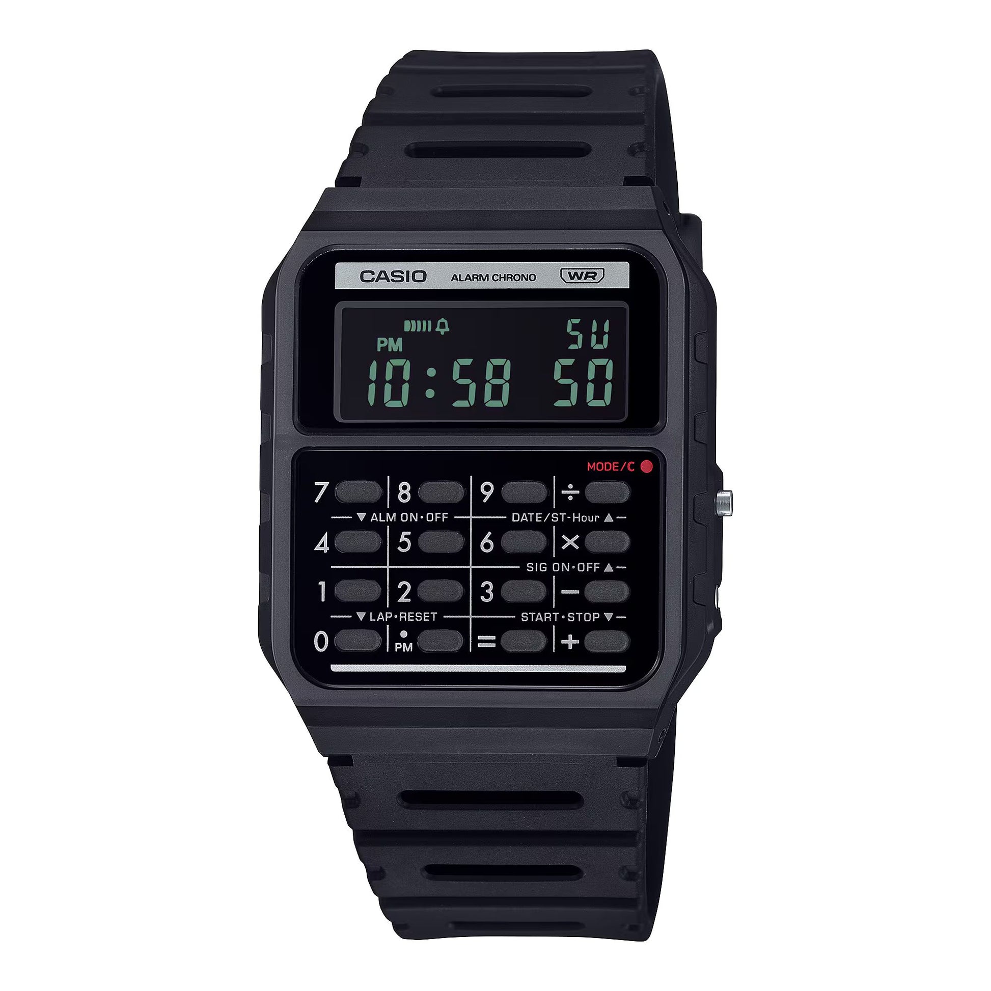 Casio CA-53WB-1BEF watch for unisex with a black dial and resin strap.