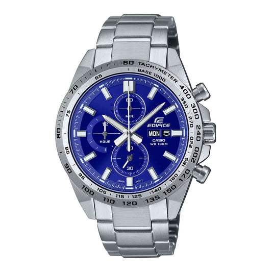 Casio EFR-574D-2AVUEF watch for man with a blue dial and stainless steel strap.