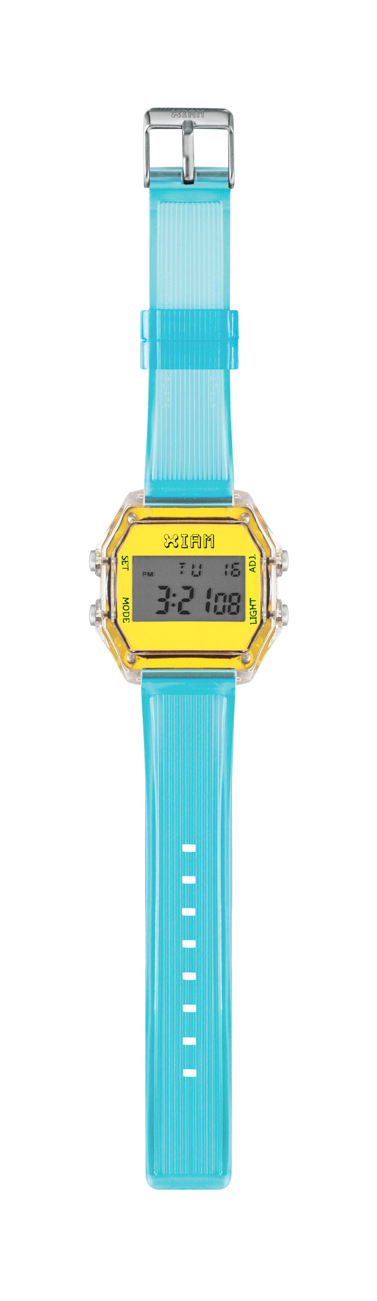 Iam IAM-KIT541 watch for woman with a yellow dial and silicone strap.