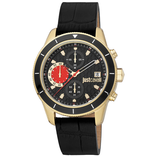 Just Cavalli JC1G215L0025 watch for man with a multicolored dial and leather strap.