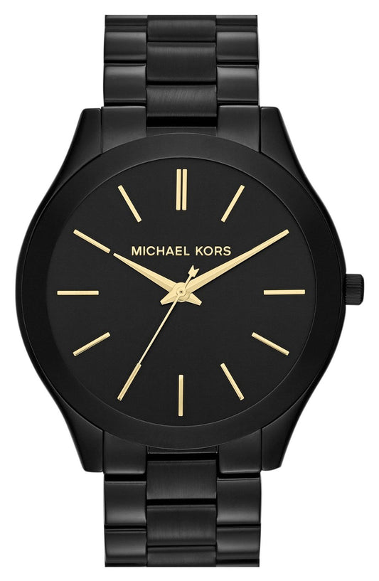 Michael Kors MK3221 watch for woman with a black dial and steel strap.