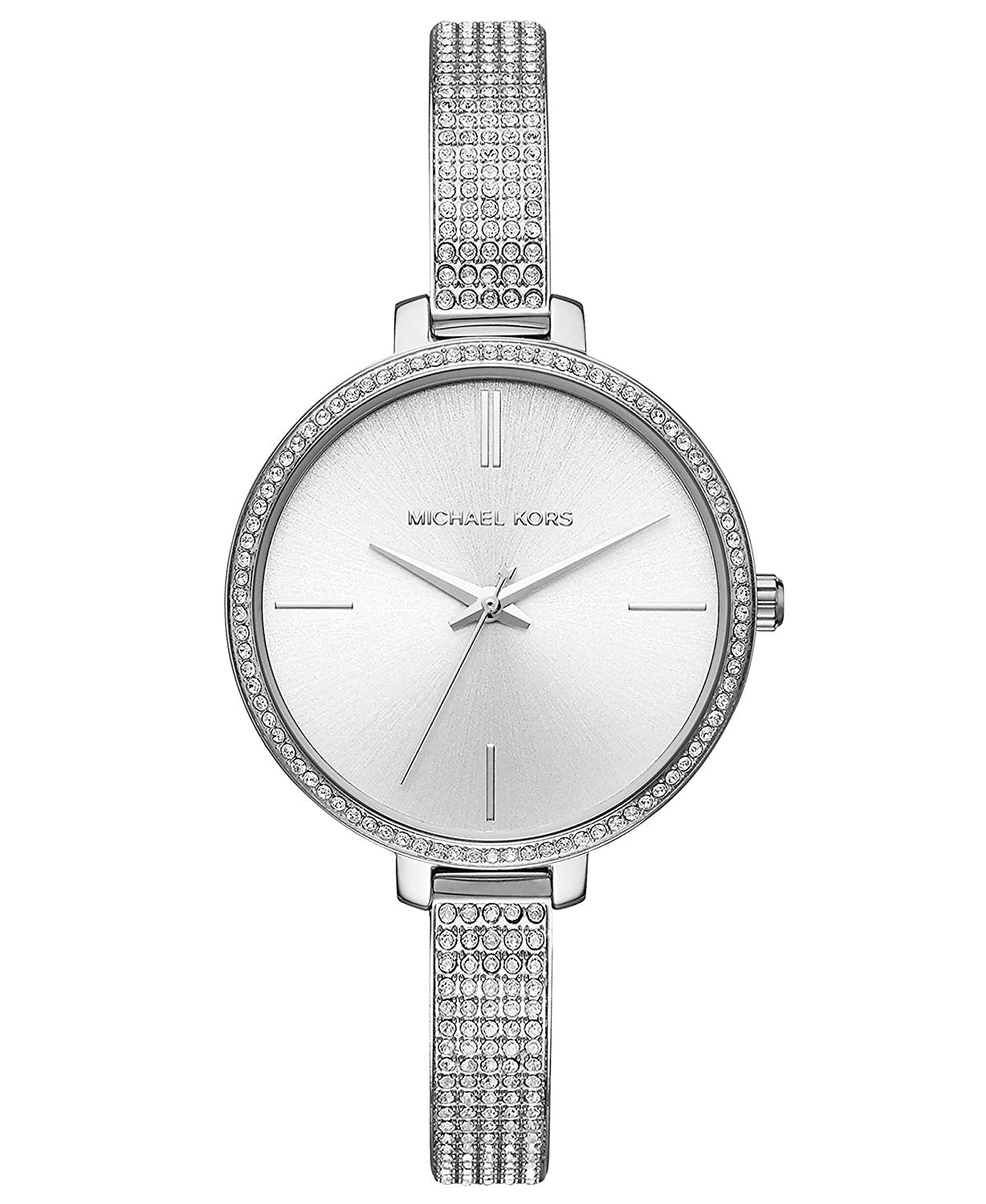 Michael Kors MK3783 watch for women with a grey dial and steel strap.