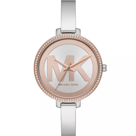 Michael Kors MK4546 watch for women with a silver dial and steel strap.