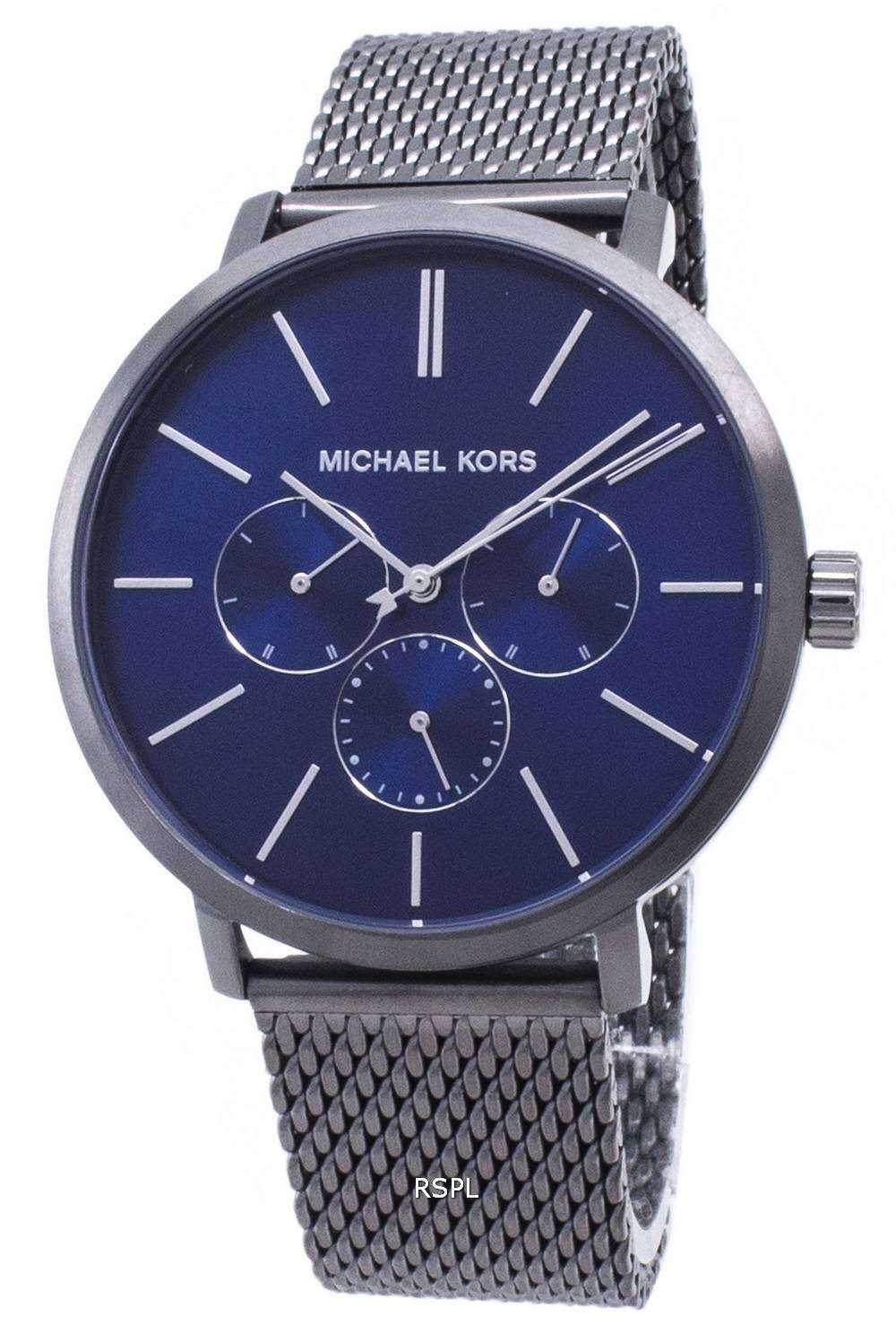 Michael Kors MK8678 watch for man with a blue dial and stainless steel strap.