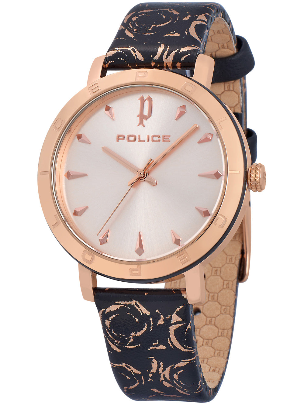 Police PL16033MSRB.32 watch for women with a pink dial and leather strap.