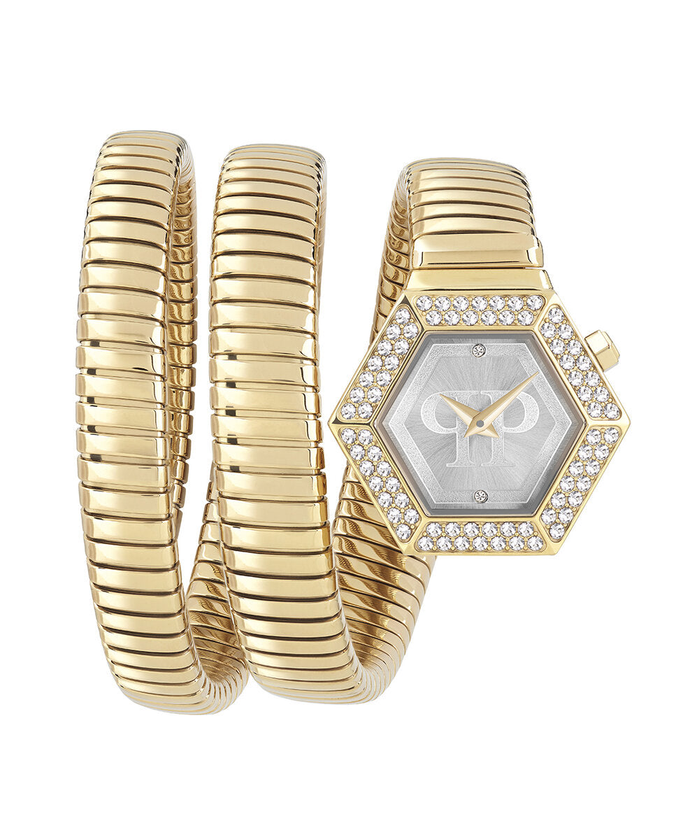 Philipp Plein PWZAA0423 watch for women with a grey dial and stainless steel strap.