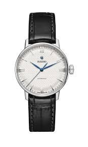 Rado R22862075 watch for woman with a white dial and leather strap.