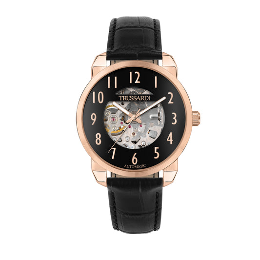Trussardi R2421154001 watch for man with a black dial and leather strap.