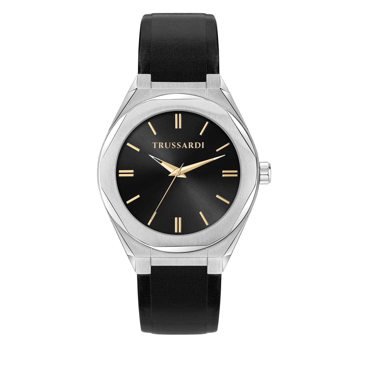 Trussardi R2451156001 watch for man with a black dial and leather strap.