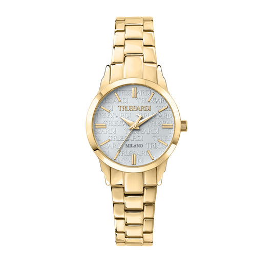 Trussardi R2453141507 watch for women with a blue dial and metal strap.