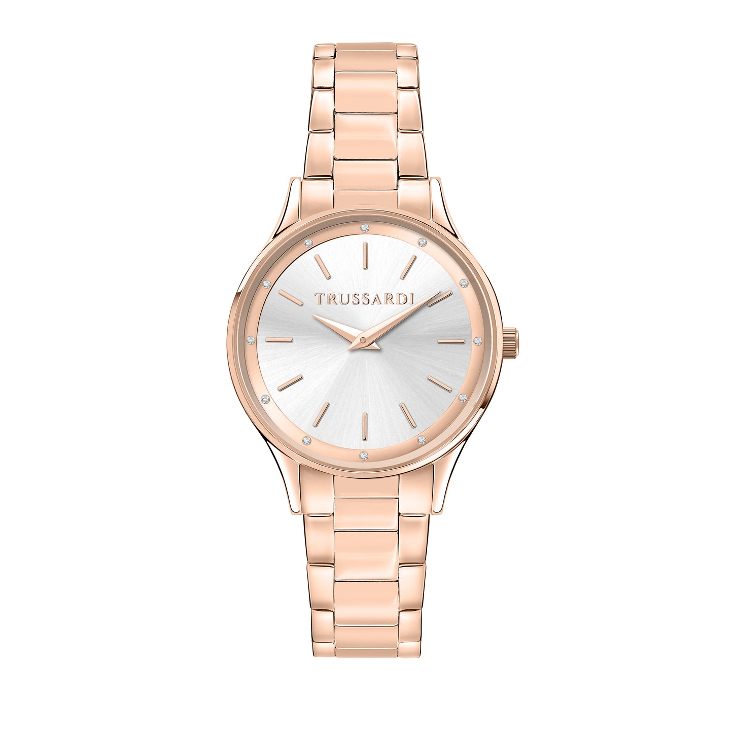 Trussardi R2453152510 watch for women with a white dial and metal strap.