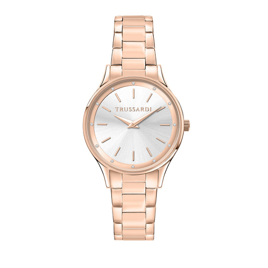 Trussardi R2453152510 watch for women with a white dial and metal strap.