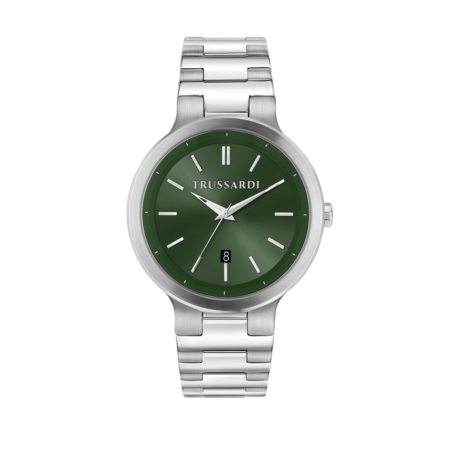 Trussardi R2453164002 watch for man with a green dial and stainless steel strap.