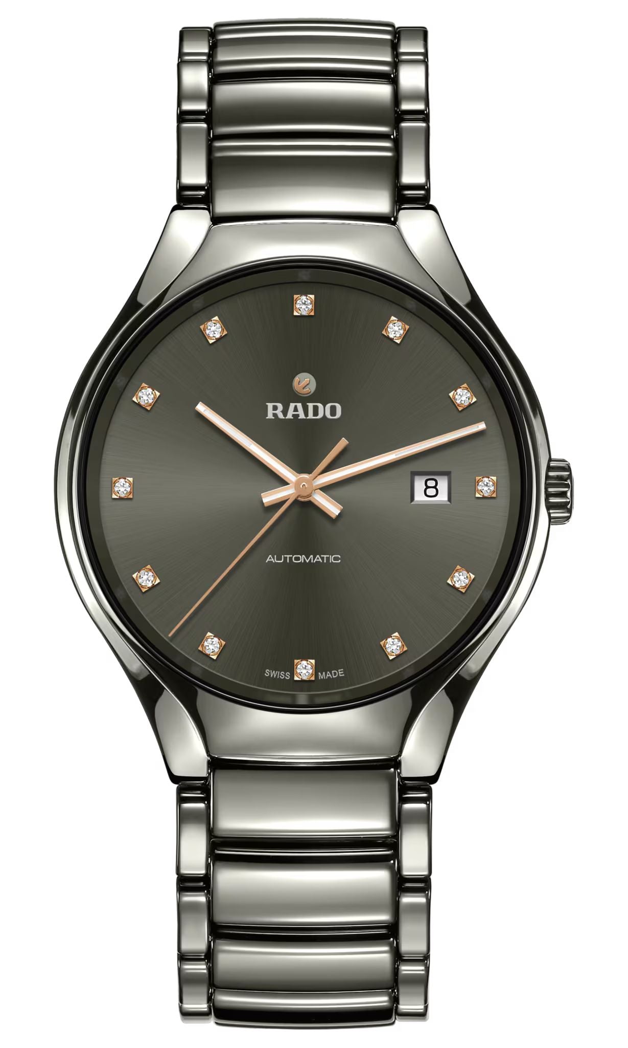 Rado R27057732 watch for man with a green dial and stainless steel strap.