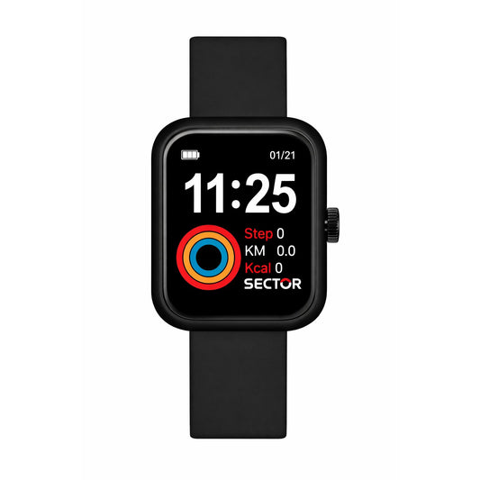 Sector R3251282001 watch for unisex with a black dial and silicone strap.