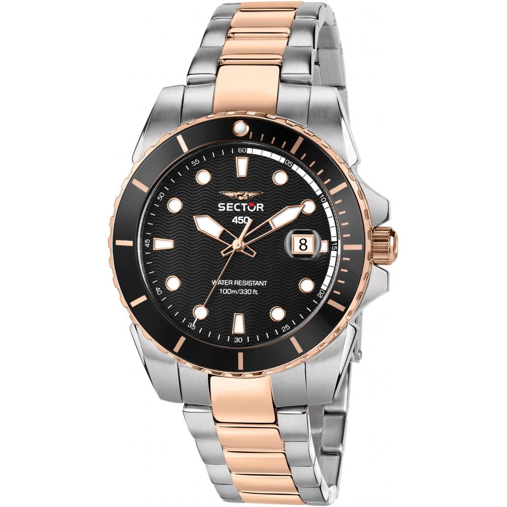 Sector R3253276002 watch for man with a black dial and stainless steel strap.