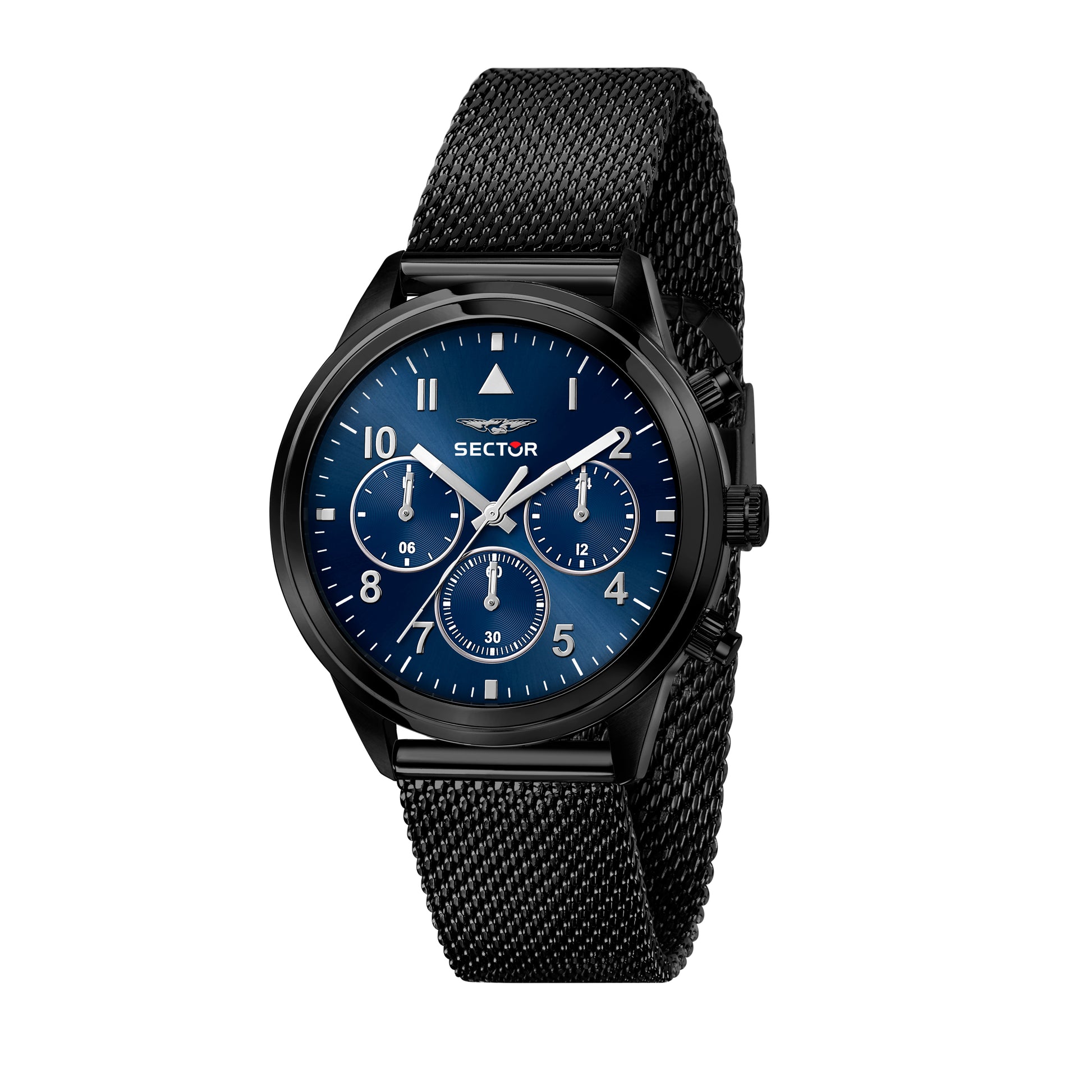 Sector R3253540010 watch for man with a blue dial and metal strap.