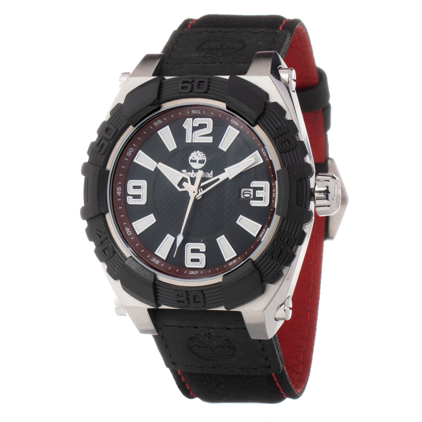 Timberland TBL13321JS-12PNN watch for man with a black dial and leather strap.