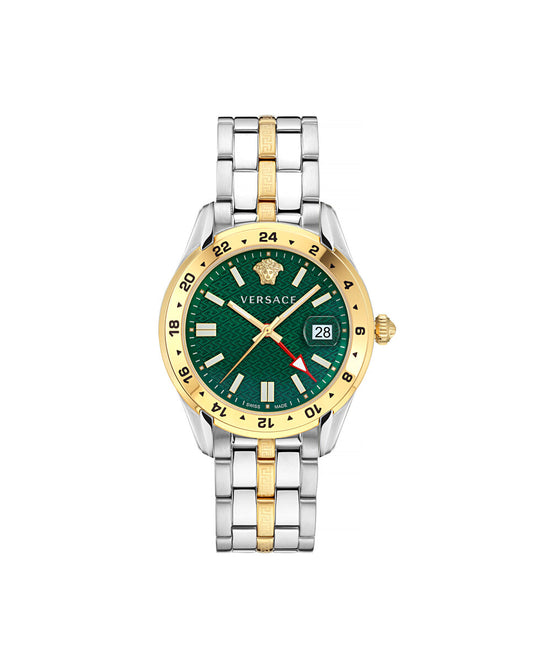 Versace VE7C00623 watch for man with a green dial and stainless steel strap.