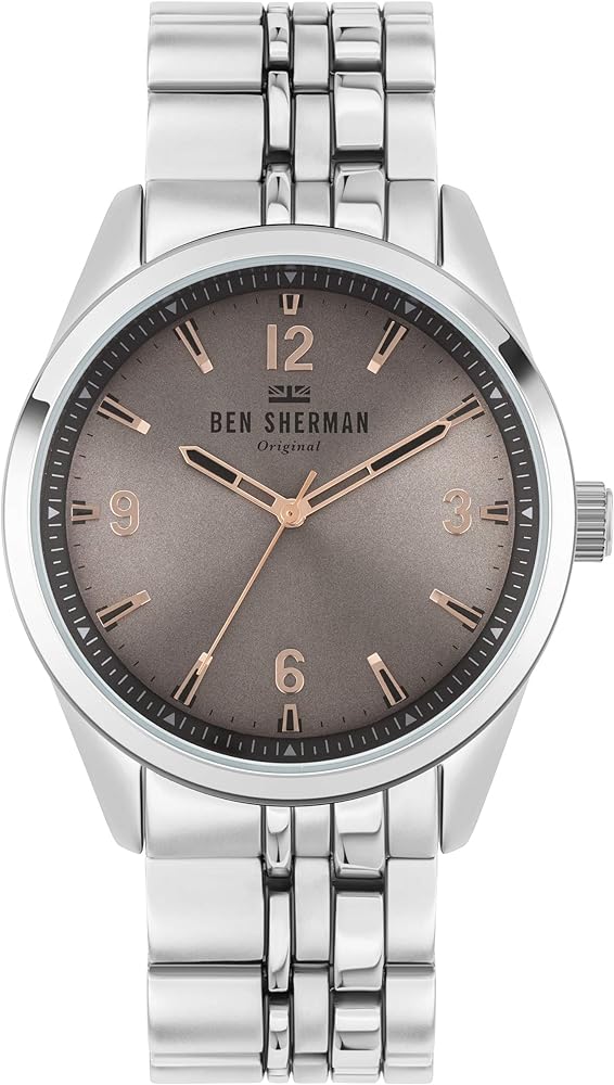 Ben Sherman WB057ESM watch for man with a grey dial and stainless steel strap.