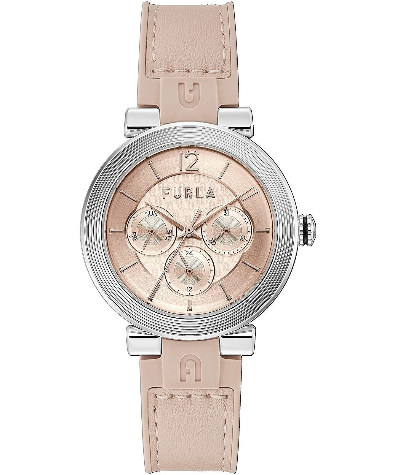 Furla WW00011001L1 watch for women with a pink dial and silicone strap.
