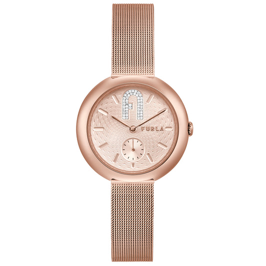 Furla WW00013007L3 watch for women with a pink dial and stainless steel strap.